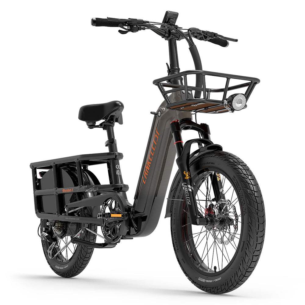 LANKELEISI WOMBAT Cargo E-Bike 1000W, 48V 20Ah, Max Load 200KG, Hydraulic Disc Brake, Shimano 7-Speed, Torque Sensor, Thumb Throttle
