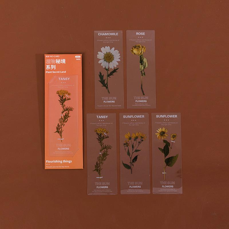 5Pcs PET Transparent Plant Leaf Bookmark Nature Botanical Leaves Book Marker for Reading Journal DIY Decor Supplies