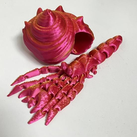 3D tištěná akční figurka kraba poustevníka Vícekloubový pohyblivý model kraba Kloubová figurka zvířete Stolní dekorace Dětské dospělé Dárek