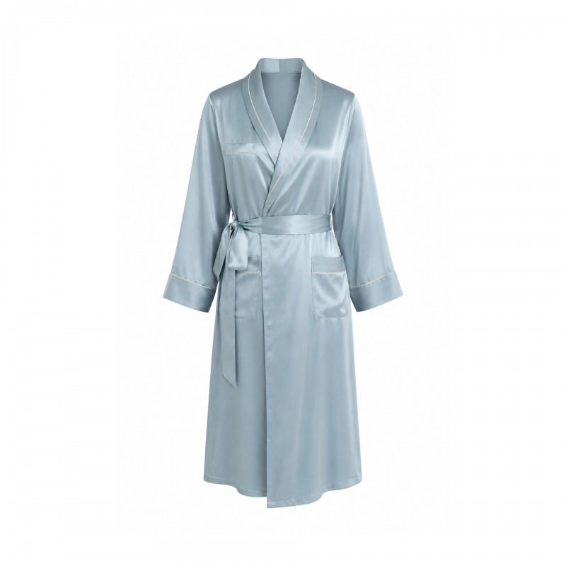 100% Mulberry Silk Robes Women Long Bathrobe Premium Loungewear