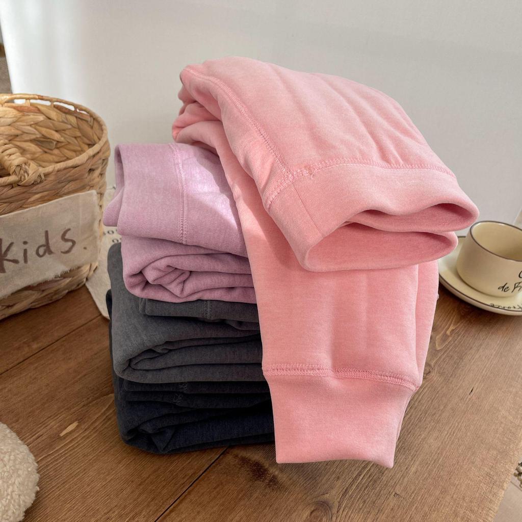 2025 Children's Casual Wool Four-Layer Thick Warm School Uniform Leggings