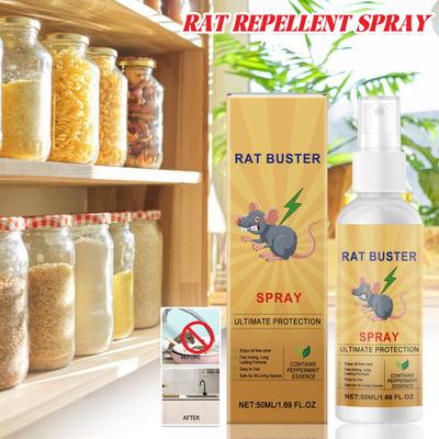 Sprej proti krysám, rostlinný sprej proti hlodavcům, silný sprej proti hlodavcům, 50 ml