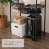 Doshisha Luminous Noir Clothes Rack, Black, 80cm Wide, Casters, Drawers, S-Hooks, Pole, and Seat, Large Capacity Wardrobe Storage, Sturdy, U-Shaped Ba