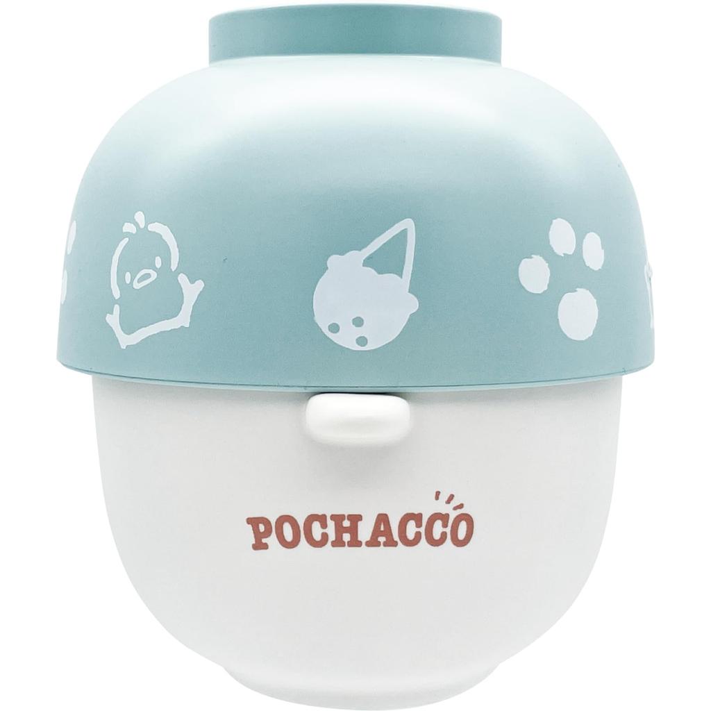Sanrio Pochacco Soup Bowl and Rice Bowl Mini Dinnerware Set x 6 200 Stackable for Easy Storage Blue Made in Japan (10 cm, mL) - - - - SAN4213-5