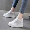 Fashion Women Sneakers Increased Platform Shoes 10CM Casual Footwear Leisure Genuine Leather White Shoes Women's Vulcanize Shoes Spring