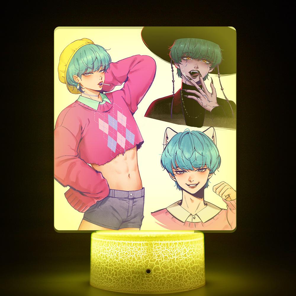 KPop Demon Hunters Kawaii Zoe Mira Rumi Saja Boys Monochrome Light Remote Control 16 Color Night Lights