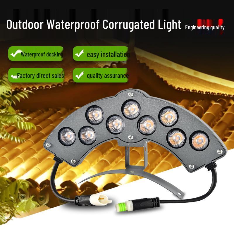 24V 6W Wasserdichte LED-Dachziegelleuchte für Außenbereiche, Tempel oder Pavillons