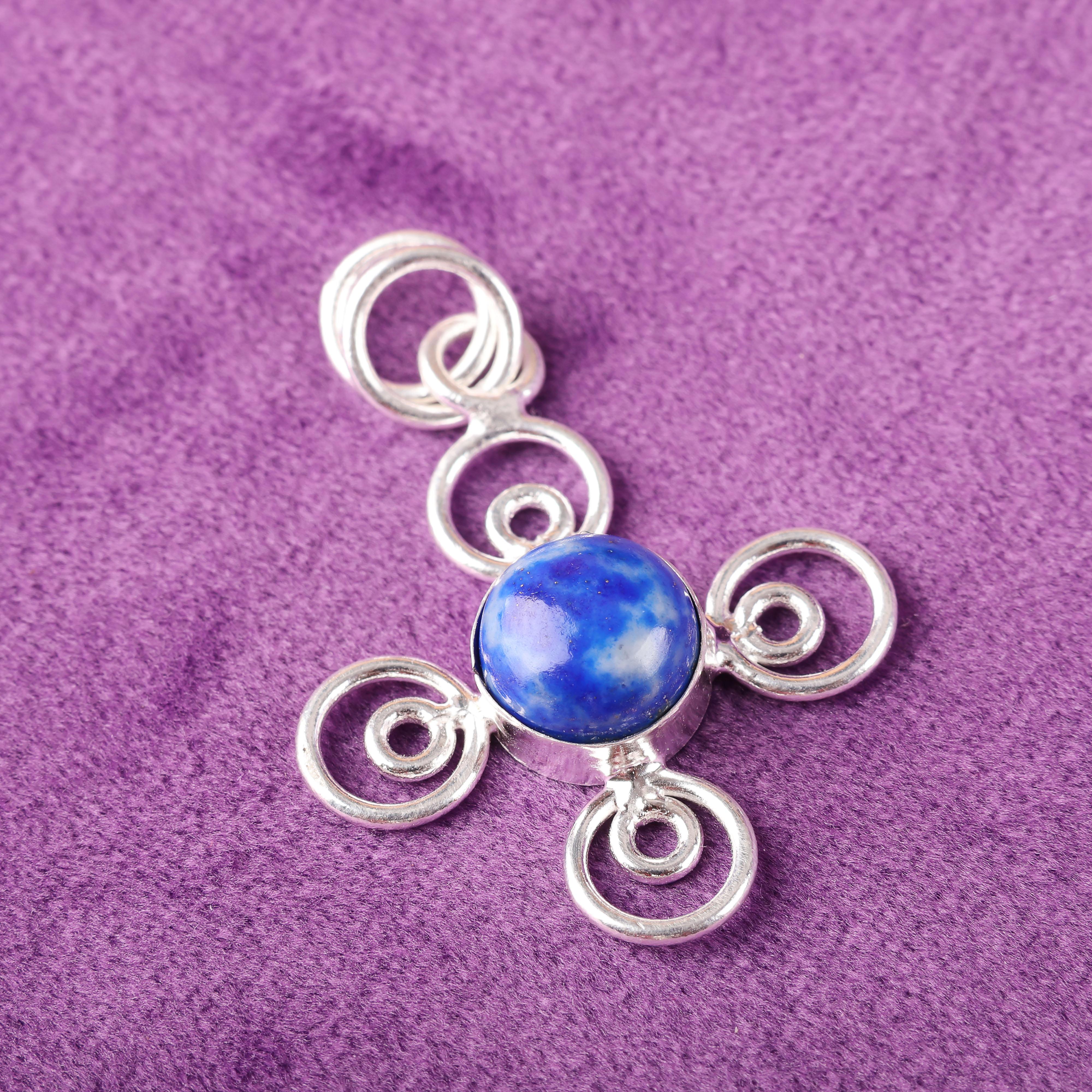 

Подвеска из лазурита, ювелирное изделие ручной работы, кулон из цельного серебра 925 пробы, дизайнерская подвеска из драгоценных камней, подарок для мамы 1.57 Inches синий