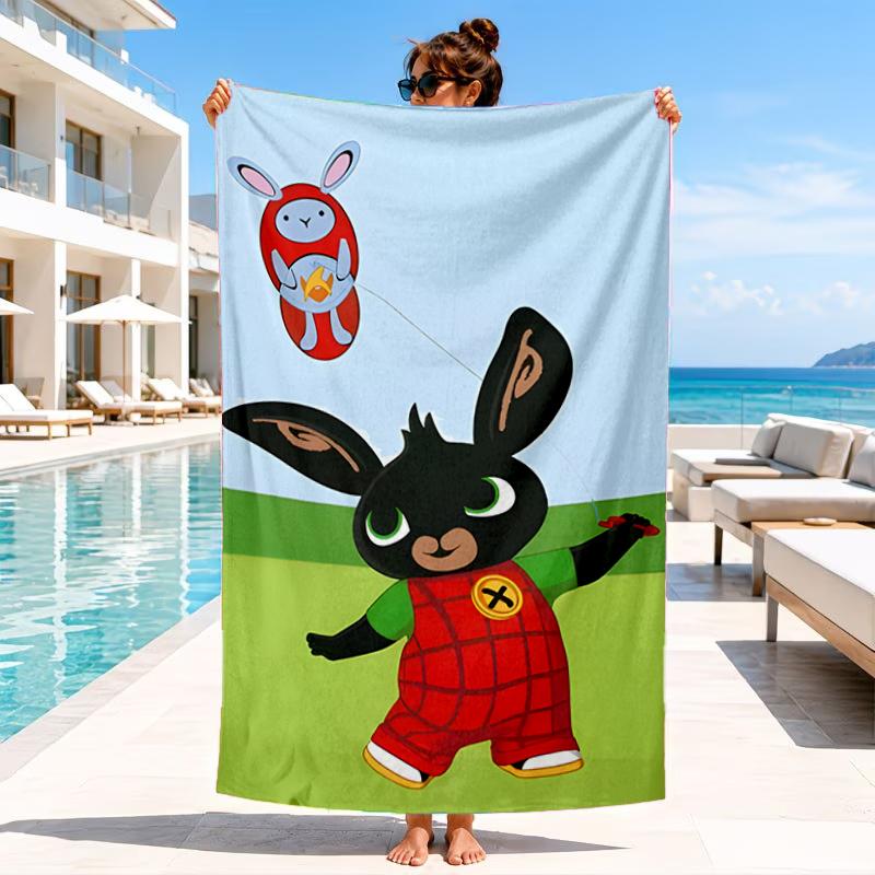 Bunny And Friends Adventure Beach Towel, Microfiber Beach Towel, Perfect For Pool, Beach, Travel, Home Decor Beach Party Fan gifts