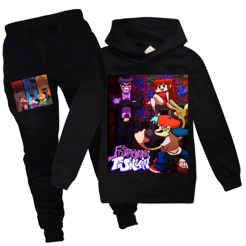 Children's Sets Friday Night Funkin Kids Hoodies + Pants Two Piece Hooded Sweatshirts Suits Children's Tracksuit Spring Autumn