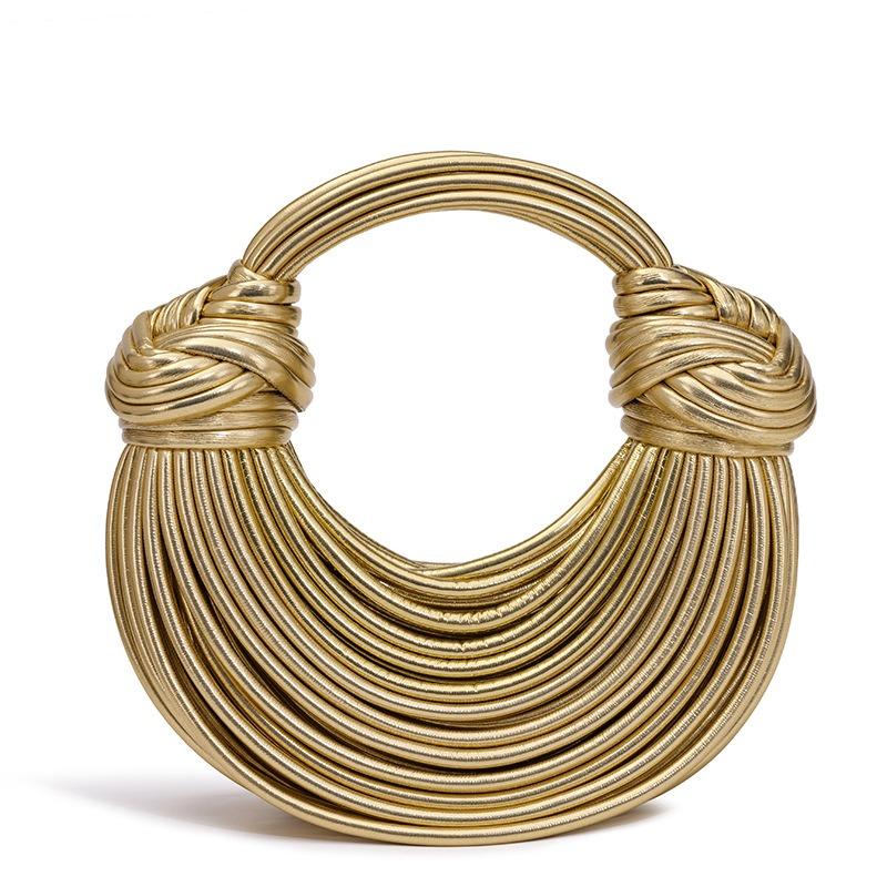 

Hot-selling new fashion noodle bag personalized design versatile dumpling bag hand-woven knotted shoulder women s bag 25*11*12cm