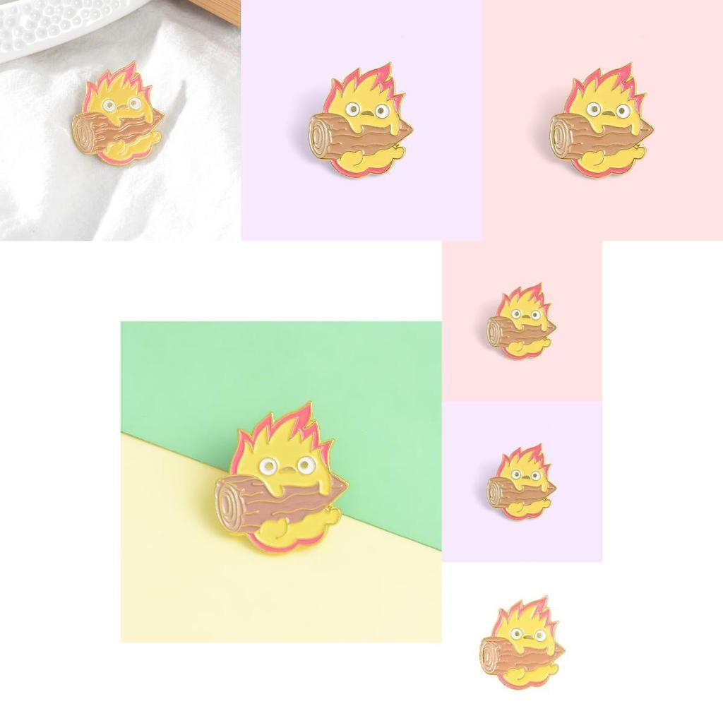 Creative Cartoon Flame Shaped Brooch Alloy Pin Adorable Unique Fashion Accessory For Men And Women