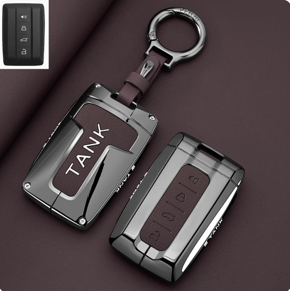 Zinc Alloy Car Key Case for Great Wall GWM TANK 300 400 500 700 Remote Cover Bag Shell Keychain Holder Accessories