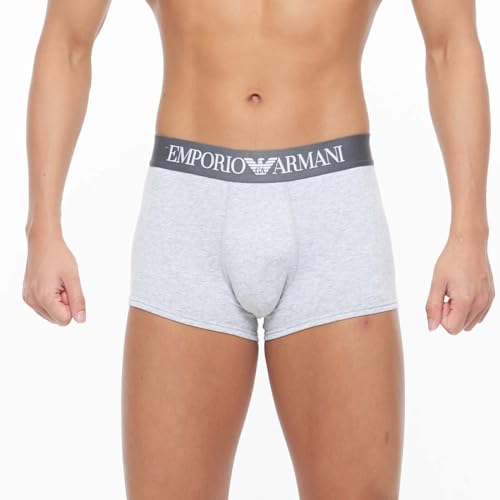Emporio Armani Iconic Logo Band Boxer Shorts, Men's, EU Size, 54047299, Medium (EU Size), Size 94, Medium Gray