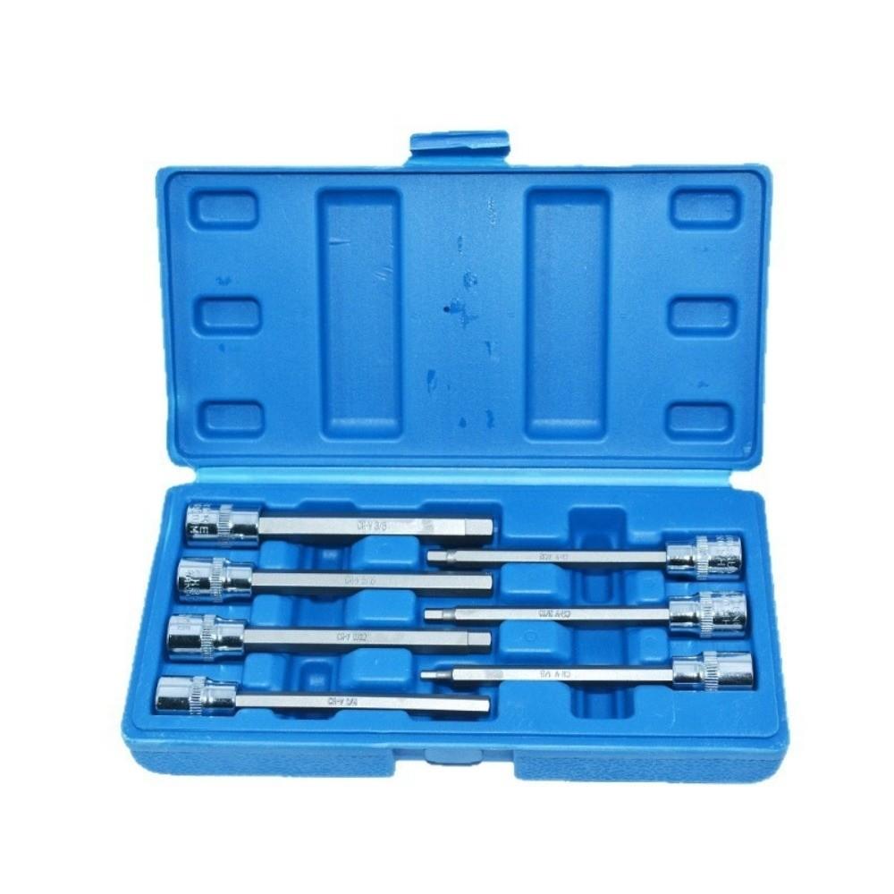 7PCS 3-10mm Metric Hex Bit Socket Set CR-V Steel Metric Hex Socket Set  Motorcycle Repair