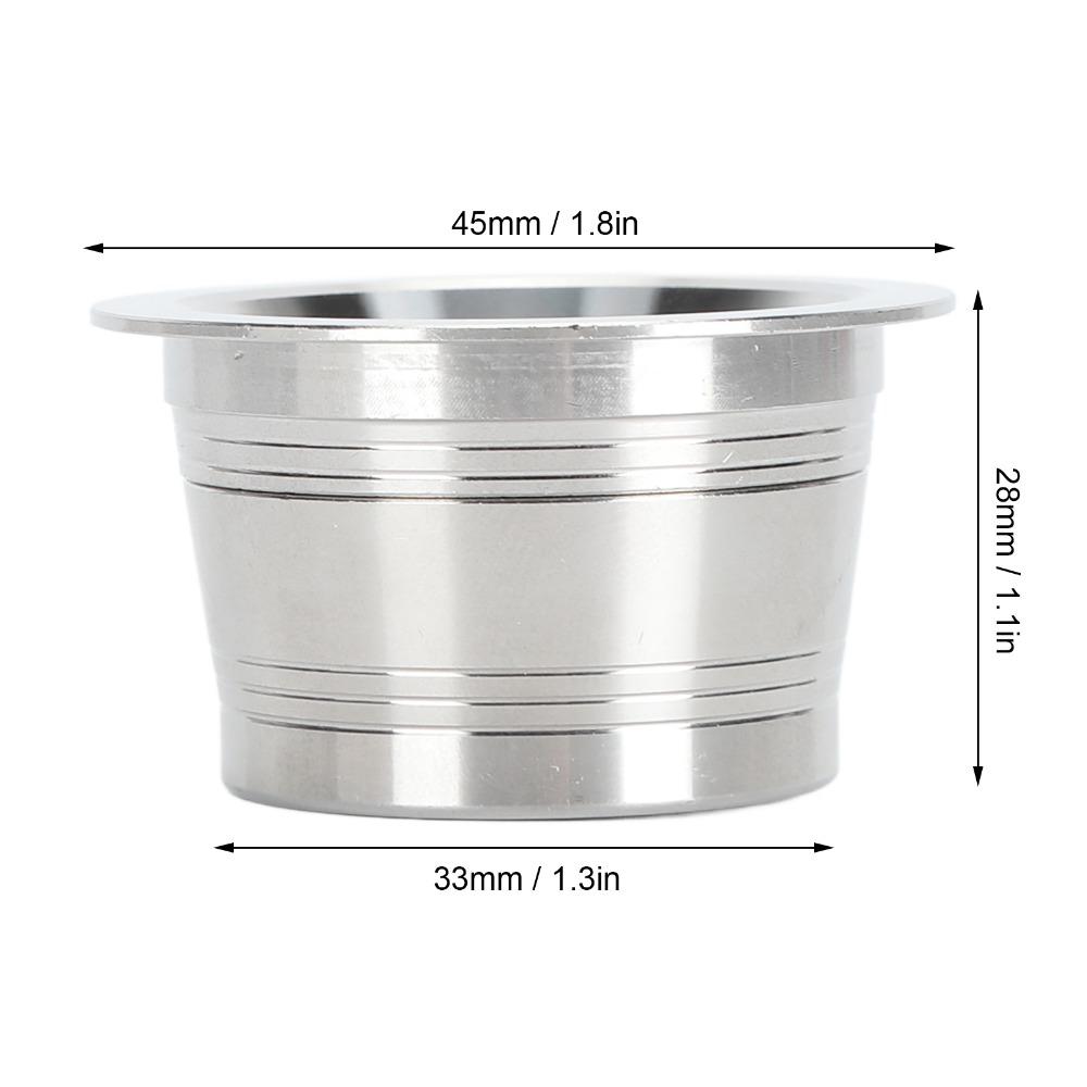 With Spoon Brush Stainless Steel Coffee Capsules Reusable Coffee Capsules  Office Use