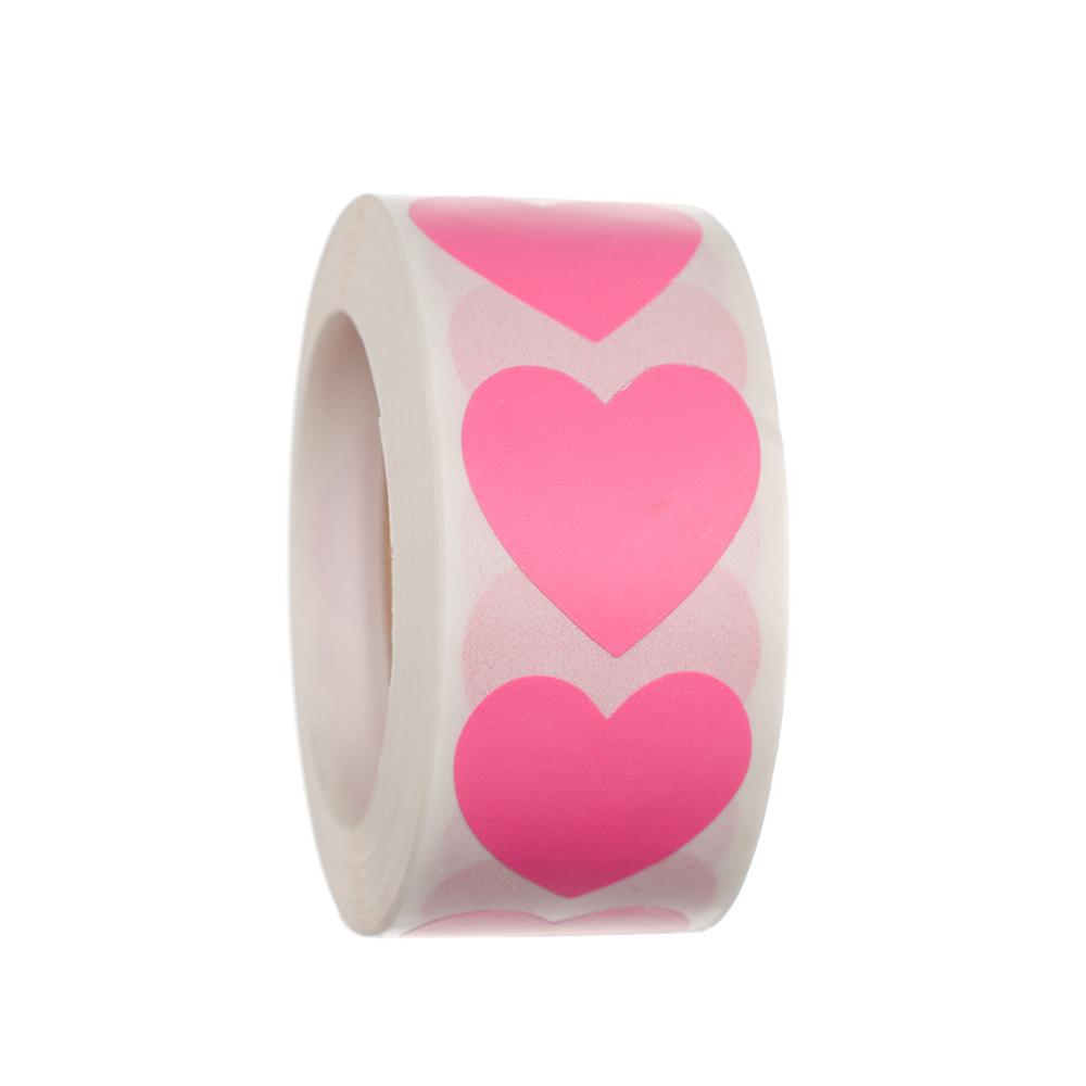 500 Pcs Package Label Gift Packaging Stationery Sticker Scrapbooking Love Heart Shaped Seal Labels