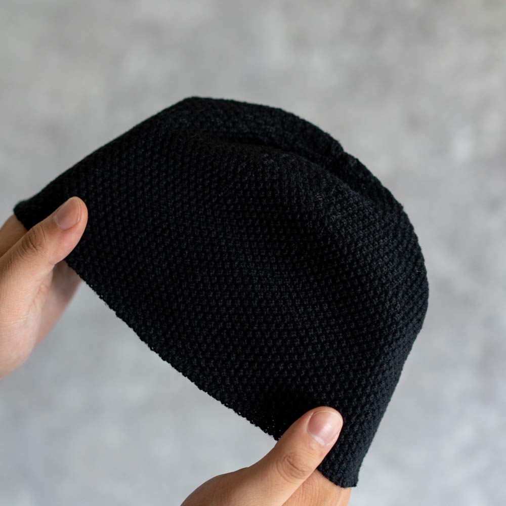 Nakota Premium Cotton Seamless Islamic Short Knit Hat for Large Sizes Deep Made in Size Black Hat, Beanie, Men, Available, Opaque, Fit, 100% Cotton,
