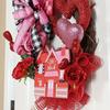 4 Rolls 10 Inch Red/Pink/White Decorative Mesh Ribbon, for Wreath Supplies Front Door Wreath Crafts Tree Decor Christmas NewYears Valentine'S Day
