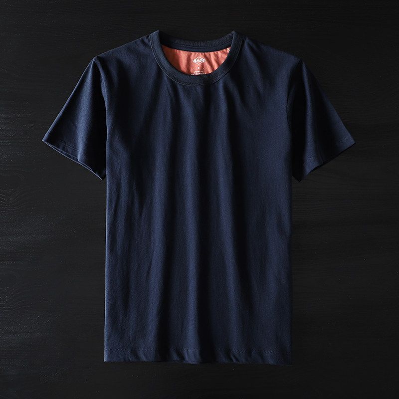 Export Export To Domestic Sales Short Sleeve T-Shirt Men's Pure Cotton Brushed Trendy with Pockets Cut Label Half-Sleeve T-shirt Top