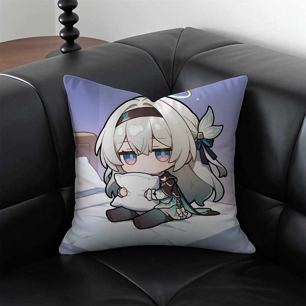 FFirefly HHonkai Star Rail Cushion Cover Pillow Case Antidustmite Invisible zipper silky plush cushion