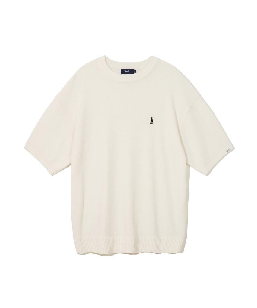 YALE [Cool] Heritage Dan Round Neck Boucle Ss Kint Ivory