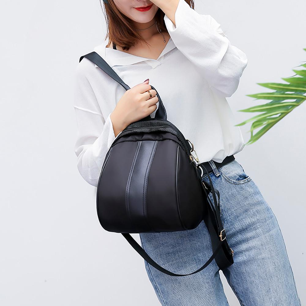 

Женский рюкзак из мягкой кожи, индивидуальный студенческий рюкзак двойного назначения чёрный