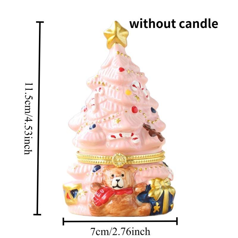 1pc Christmas Tree Candle Holder Festive Decor Painted Ornament Aromatherapy Cup Scented Container for Holiday Atmosphere