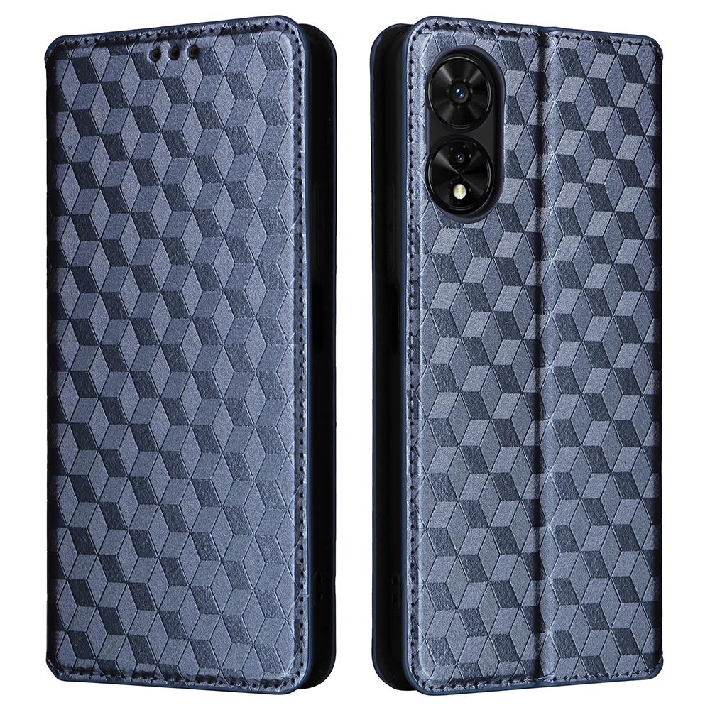 For TCL 505 T509K/T5094 Case Rhombus Pattern Leather Stand Folio Flip Phone Cover
