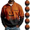 Men's Long Sleeve Sweatshirt with Halloween Print for Costume Party and Casual Wear