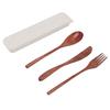 Wooden Cutlery Set Scratch Proof Portable Spoon Fork Cutter Tableware with Box for Dessert Salads Noodles