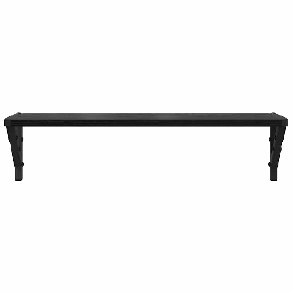 Wall Shelves 2 pcs Black Oak Effect 60 x 15 x 15.5 cm