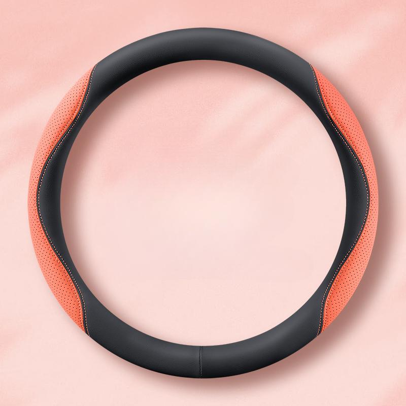 

Чехол на руль из ПУ кожи и сетки, удобный и дышащий, сохраняет прохладу летом и тепло зимой оранжевый
