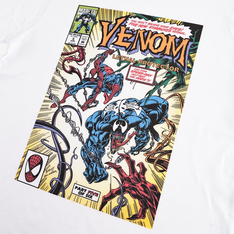 EVERSOUL Marvel VENOM Avengers Short Sleeve T-Shirt, American Comic Book Merchandise, Birthday Gift, Unisex, White, XL Size [Parallel Import]
