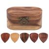 Guitar Pick Holder Set Mini Jewelry Box Wooden Plectrum Case Acoustic Guitar Box for Electric Bass Guitar Ukulele Lovers