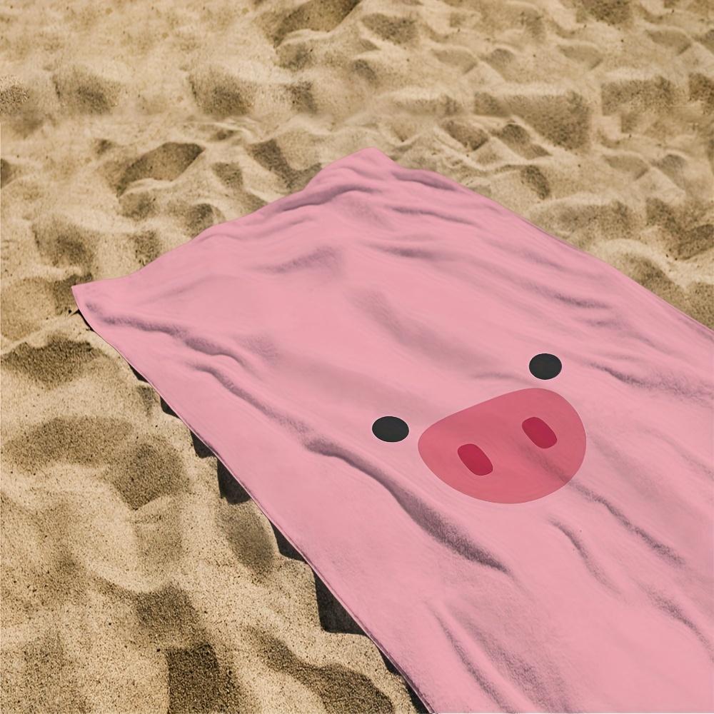 YWJHUI Cute Pink Pig Cartoon Beach Towel Oversized Lightweight Quick Dry Absorbent Unisex for Swim Bath Camping