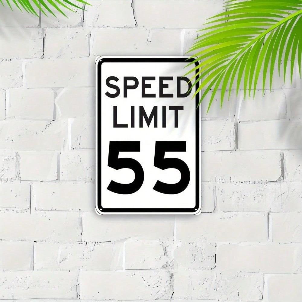 1pc R2 55 MPH Speed Limit Vintage Metal Sign, H.I.P. Funny Gift for Colleagues, 8x12in Unframed Indoor Outdoor Decor