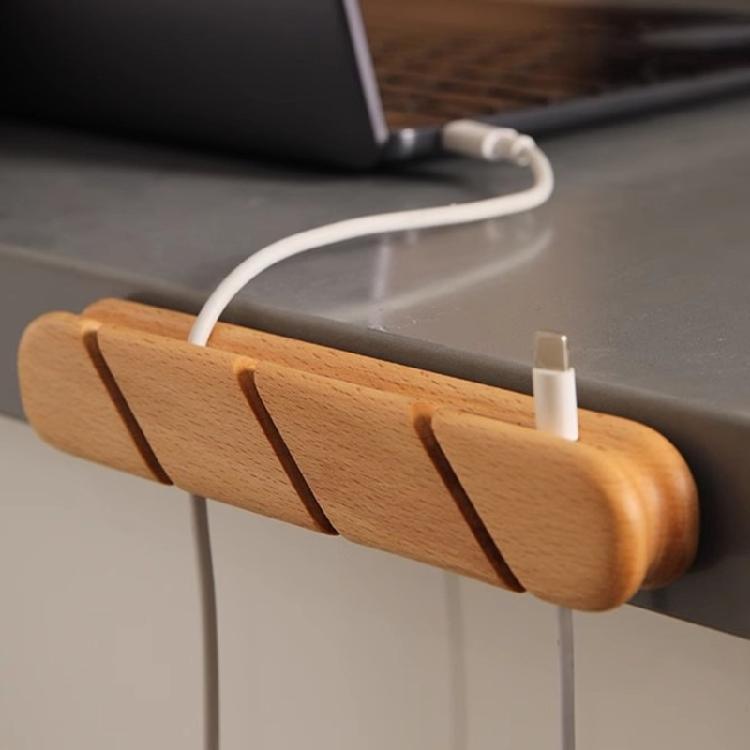 Wood Cable Management Clips Adhesive MultiSlot Organizers for Desk Home Office Auto Slimly Cable Organizers Wire Holders