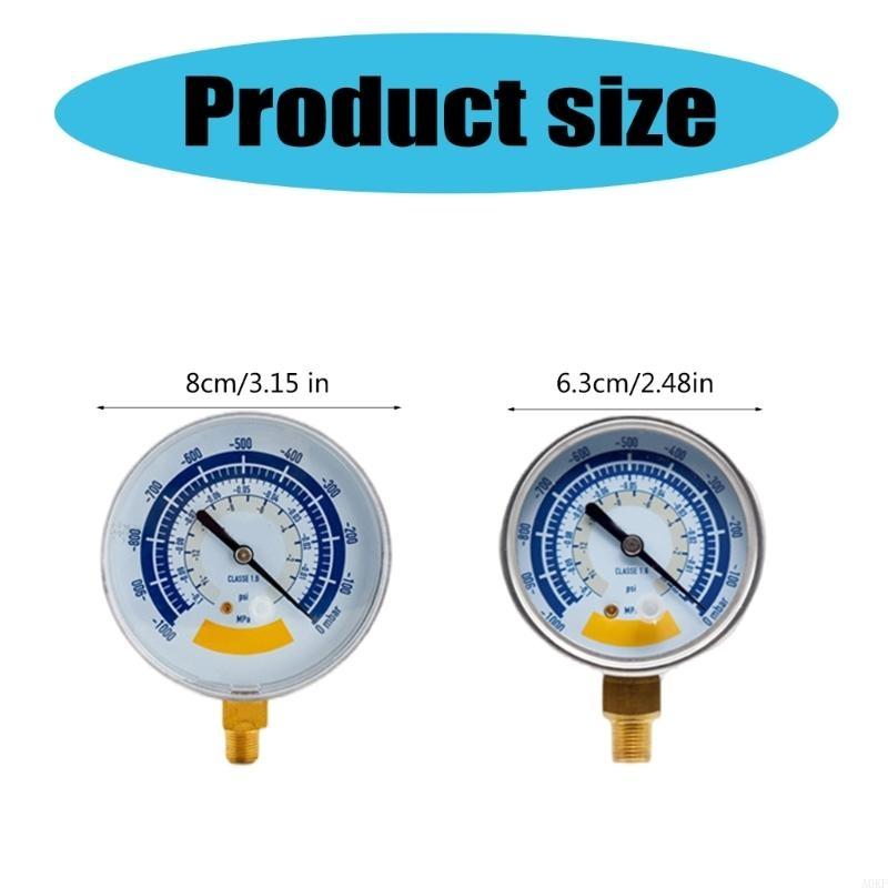 63mm/80mm Vacuum Gauge Pressure Gauge Accurate Air Gauge Instrument for Vacuum 0-14psi Dials Display A0KF