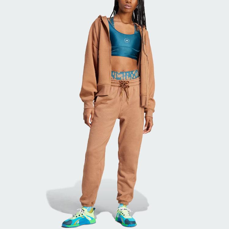 adidas מכנסי טרנינג רגילים X Stella McCartney עם לוגו לנשים חום IU0875