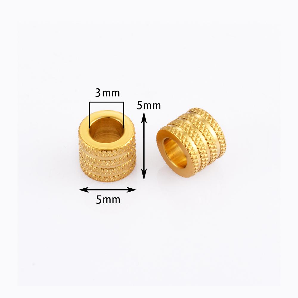 Wholesale 10pcs/lot Gold Stainless Steel Gear Spacer Loose Beads Charms for DIY Jewelry Making Bracelet Necklace with Big Holes
