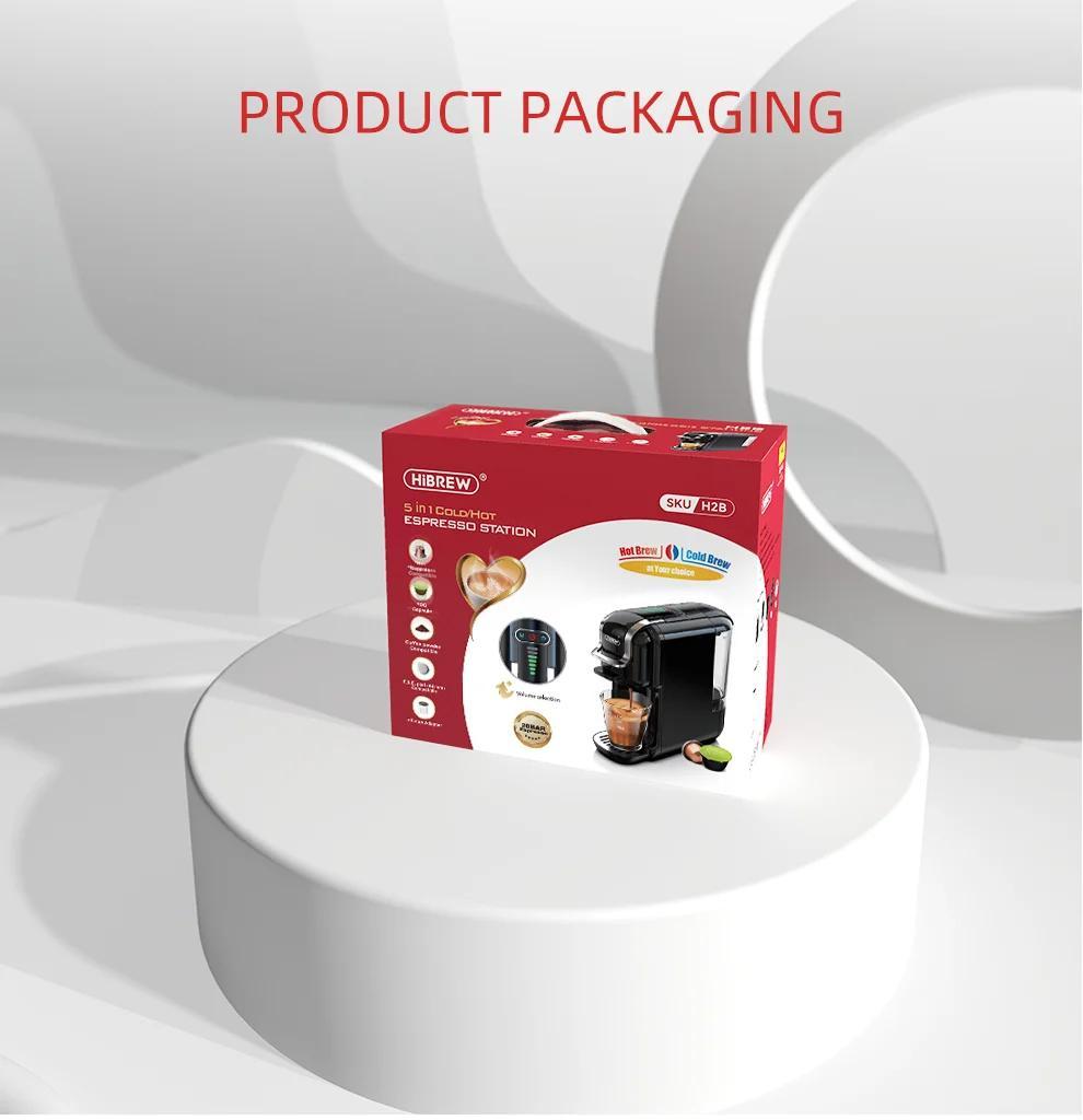 Mehrere Kapselkaffeemaschine, Heiß/Kalt Dolce Gusto Milch Nespresso Kapsel ESE Pad Gemahlener Kaffee Cafeteria 20Bar 5 in 1, H2B