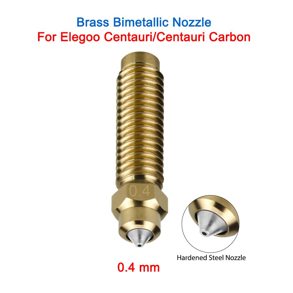 Bimetallic Nozzle For Elegoo Centauri Carbon 3D Printer 0.2/0.4/0.6/0.8mm Brass Chromium Zirconium Copper Hardened Steel Nozzles