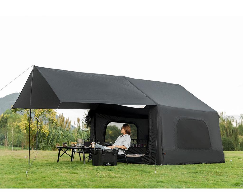 Mountain Guest 8+8 Flat Inflatable Camping Tent with Tarp for Outdoor Use