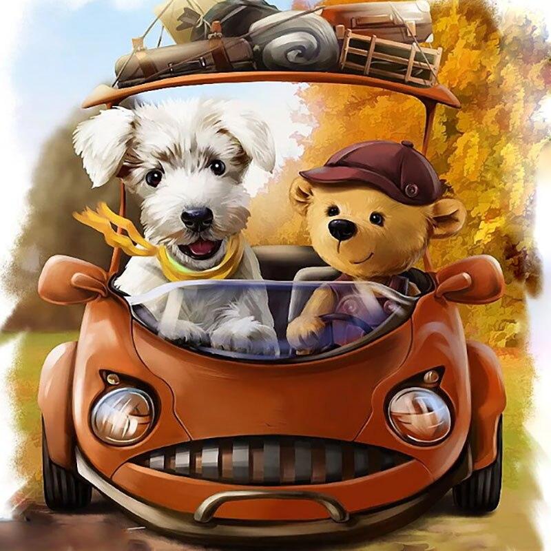 5D DIY Diamant Schilderij Schattige Hond Diamant Borduurwerk Schattige Huisdier Kruissteek Volledige Vierkante Ronde Boor Handleiding Woondecoratie Cadeau