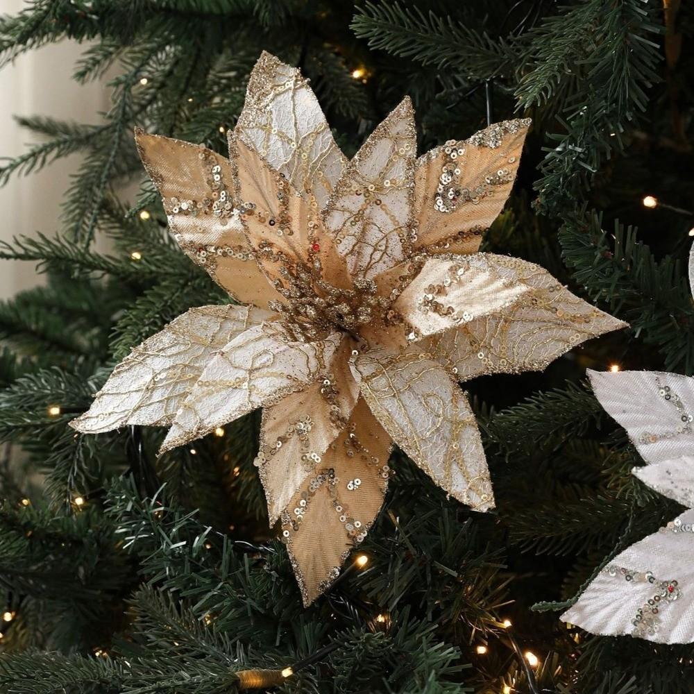 Glitzer Weihnachten Glitzer Blume Pailletten Pailletten Blume Weihnachtsbaum Zubehör