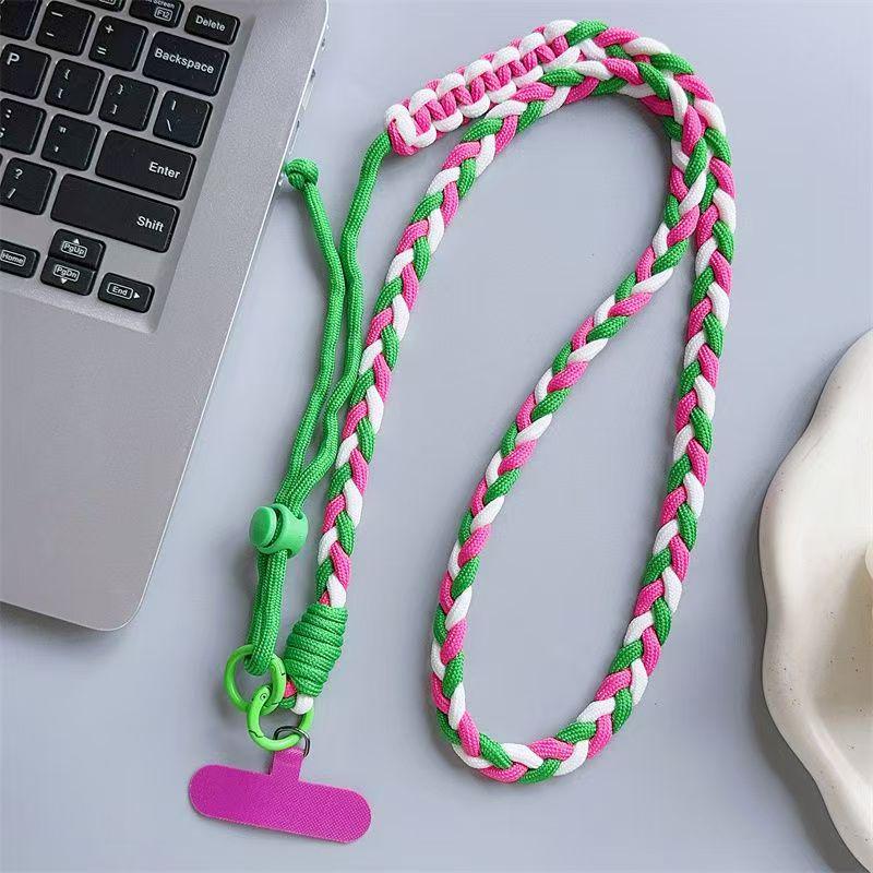 Colorful Braided Crossbody and Anti-Lost Adjustable Strap for Girls - Keychain and Mobile Phone Hanging Rope