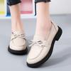 Genuine Leather Loafers for Women In FallSeason and ColdSeason BrandNew Style Bows for Women with Versatile Flat Heel Lazy FootPairs for One Foot
