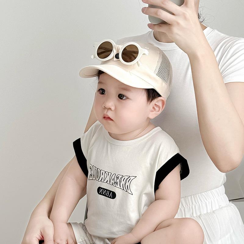 Removable Glasses Baby Hat Baby Boy Mesh Baseball Hat Korean Style Fashionable Toddler Spring Baby Girl Baseball Cap