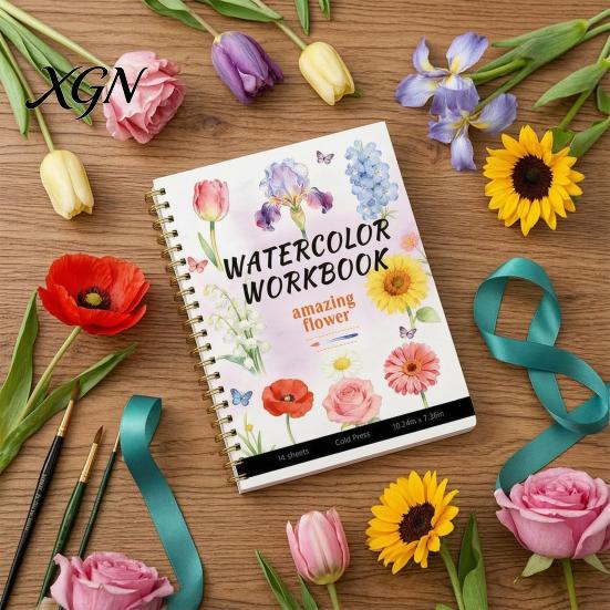 Creative Color Matching Practice Book Watercolor Coloring Book, Clean And Bright Patterns Design, Thick Art Supplies for Kids Painting Paper